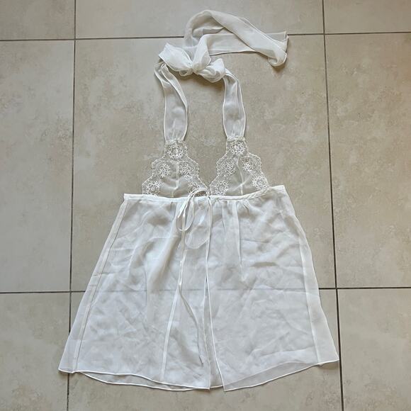 Frederick’s Of Hollywood White Lace Halter Chemise Size S - Picture 1 of 6